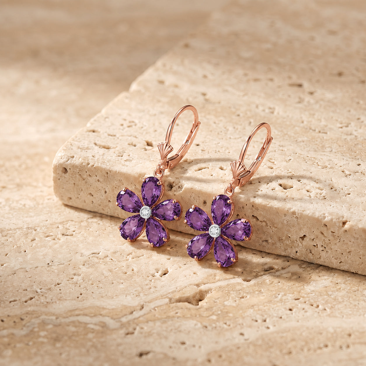 Rose Gold Belle Earrings Peridot 10K — Celeste