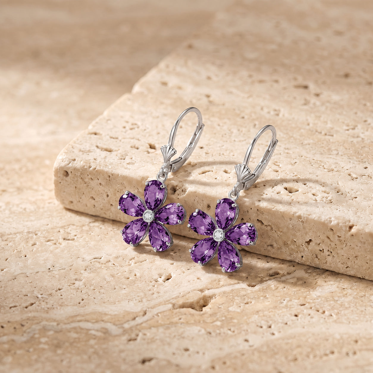 White Gold Belle Earrings Peridot 10K — Celeste