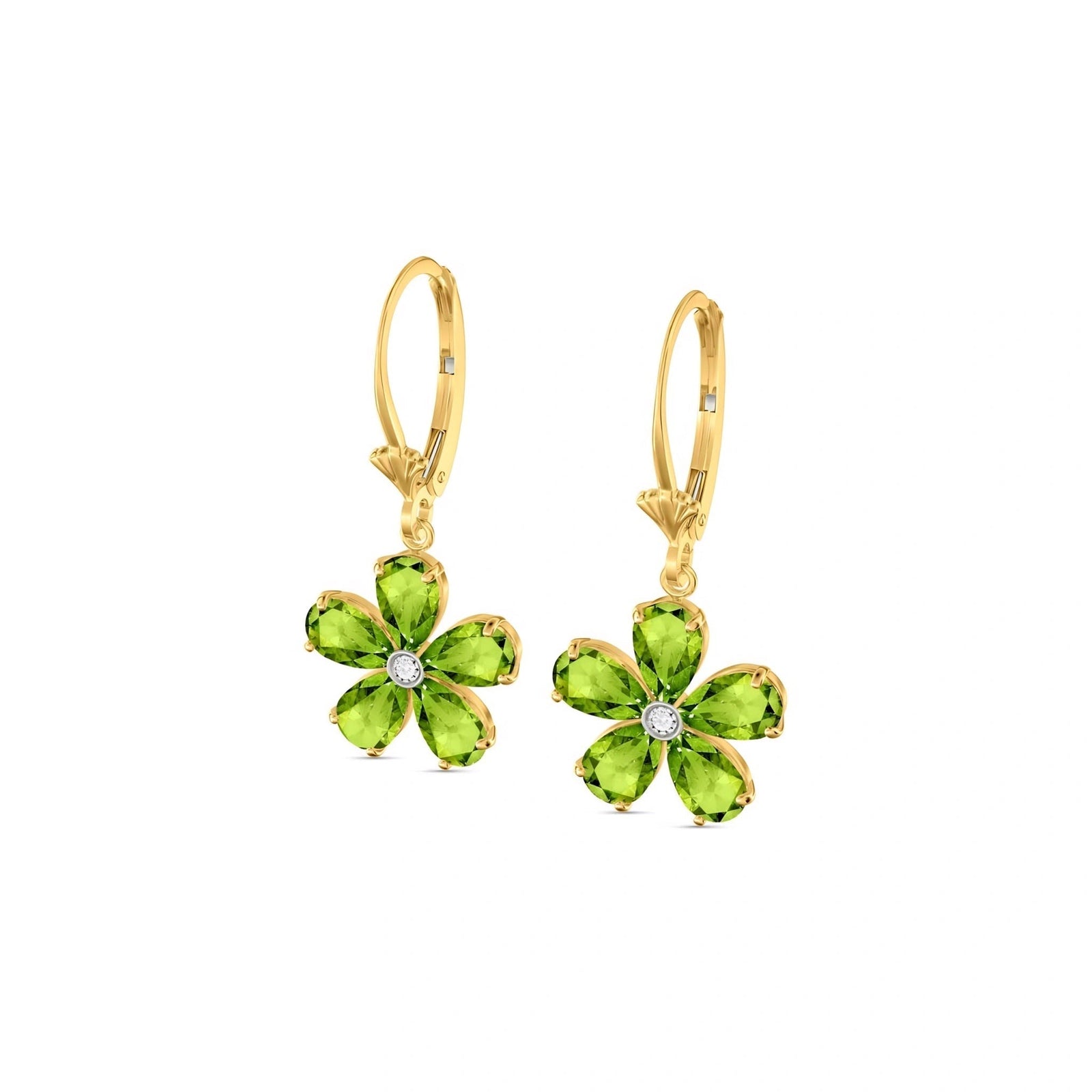 Yellow Gold Belle Earrings Peridot 10K — Celeste
