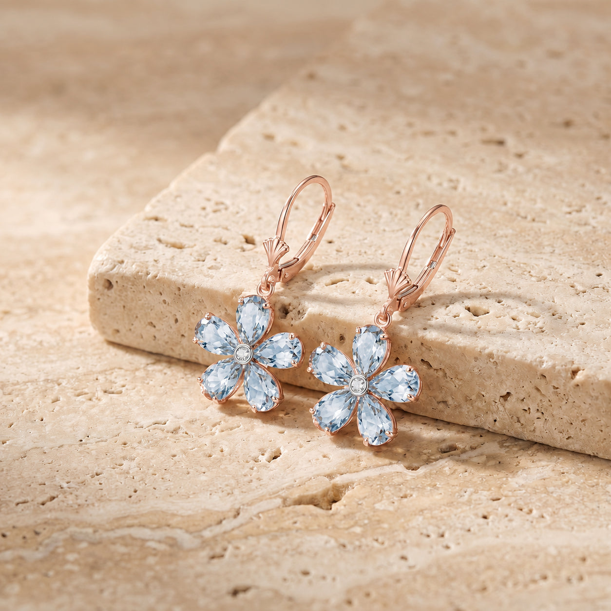 Rose Gold Belle Earrings Amethyst 10K — Celeste