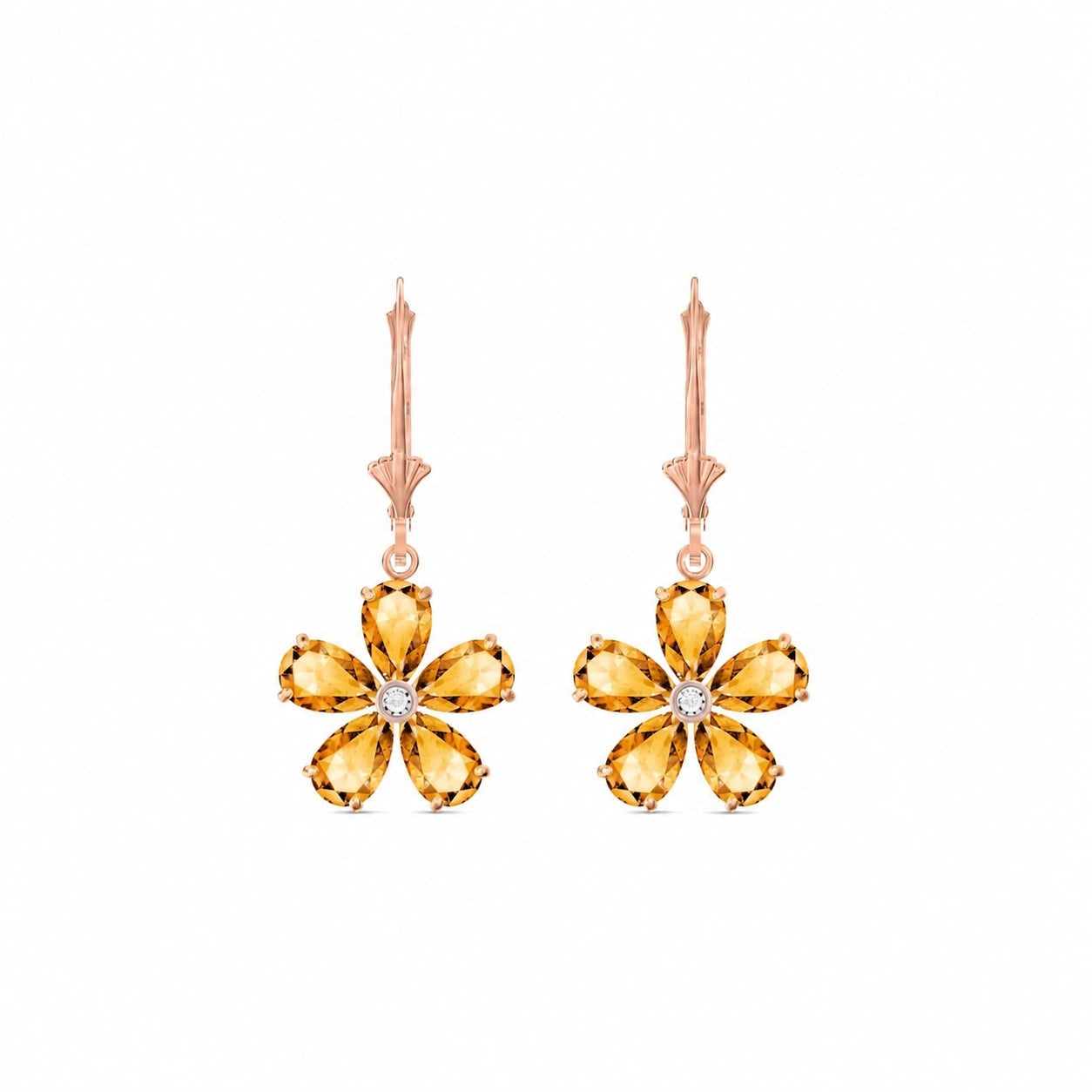 Rose Gold Belle Earrings Citrine 10K — Celeste