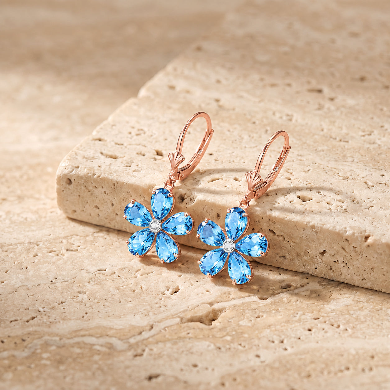 Rose Gold Belle Earrings Citrine 10K — Celeste
