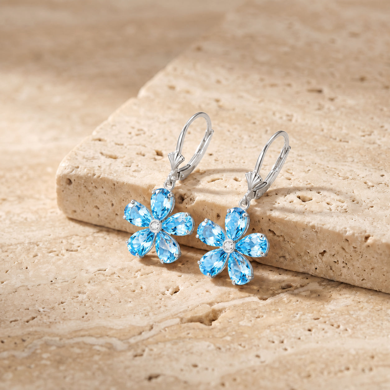 White Gold Belle Earrings Citrine 10K — Celeste