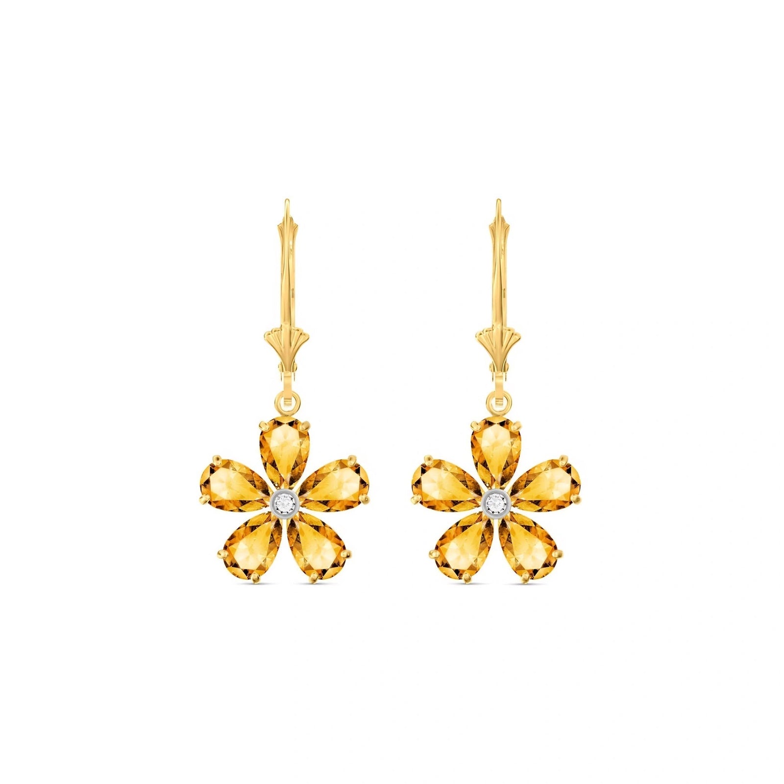 Yellow Gold Belle Earrings Citrine 10K — Celeste