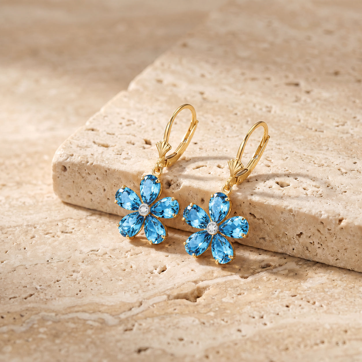 Yellow Gold Belle Earrings Citrine 10K — Celeste