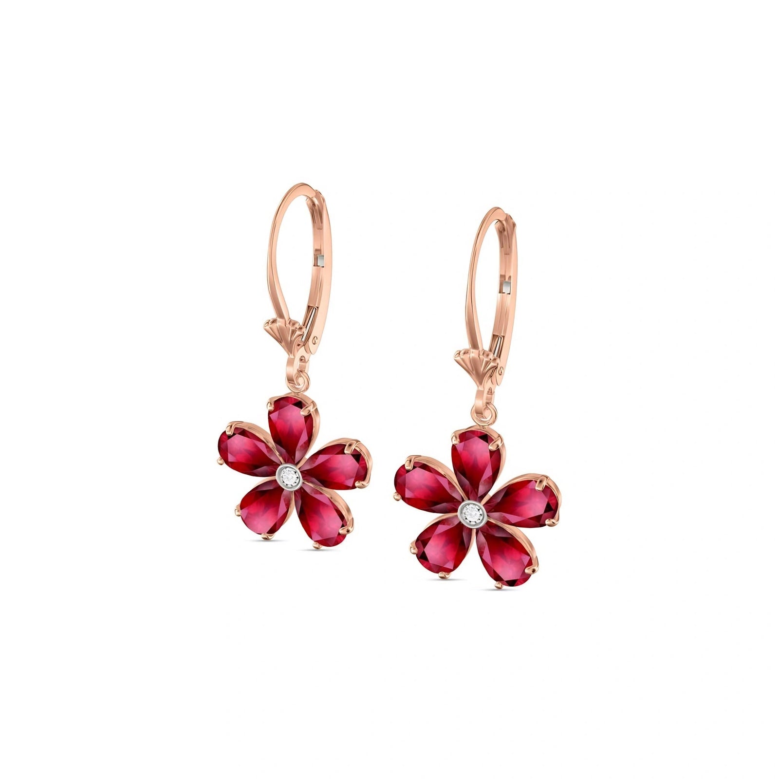 Rose Gold Belle Earrings Ruby 10K — Celeste