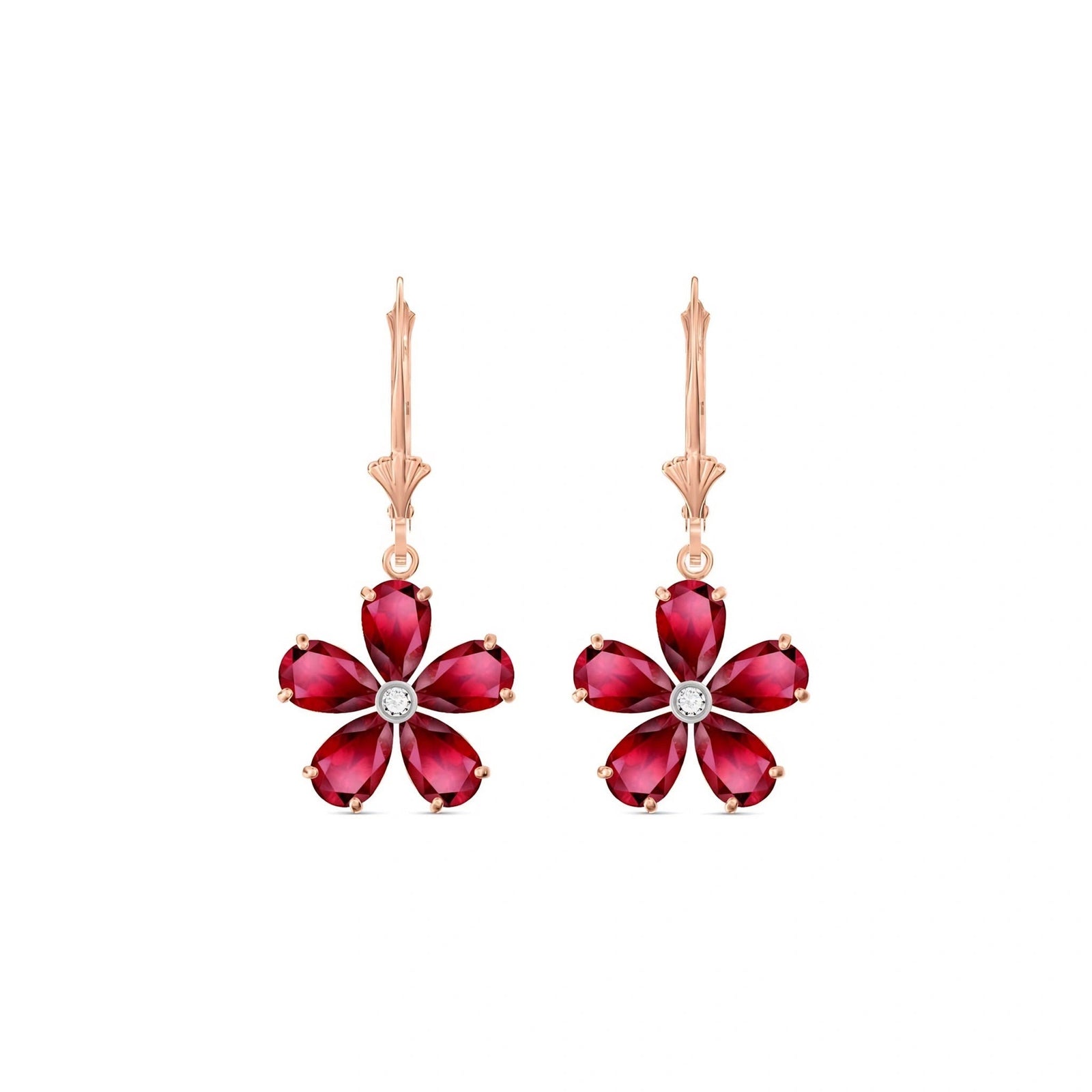 Rose Gold Belle Earrings Ruby 10K — Celeste
