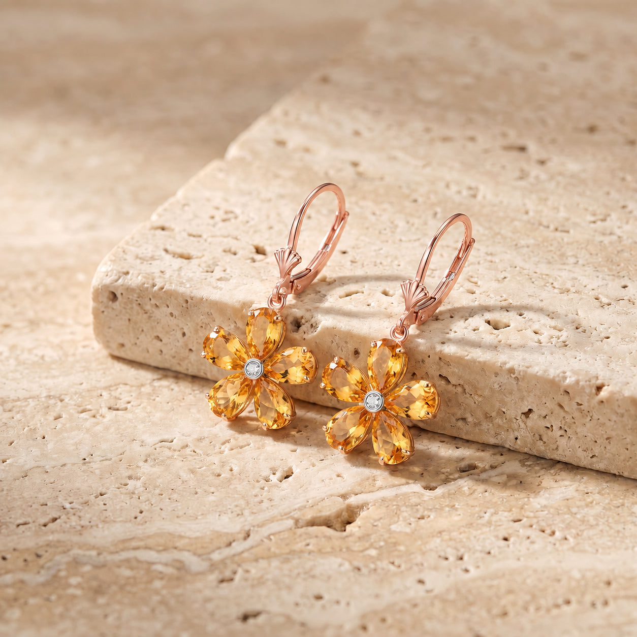 Rose Gold Belle Earrings Ruby 10K — Celeste