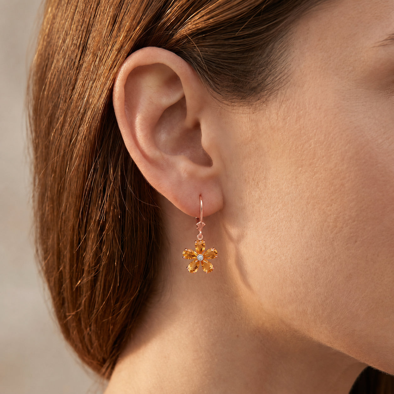 Rose Gold Belle Earrings Ruby 10K — Celeste
