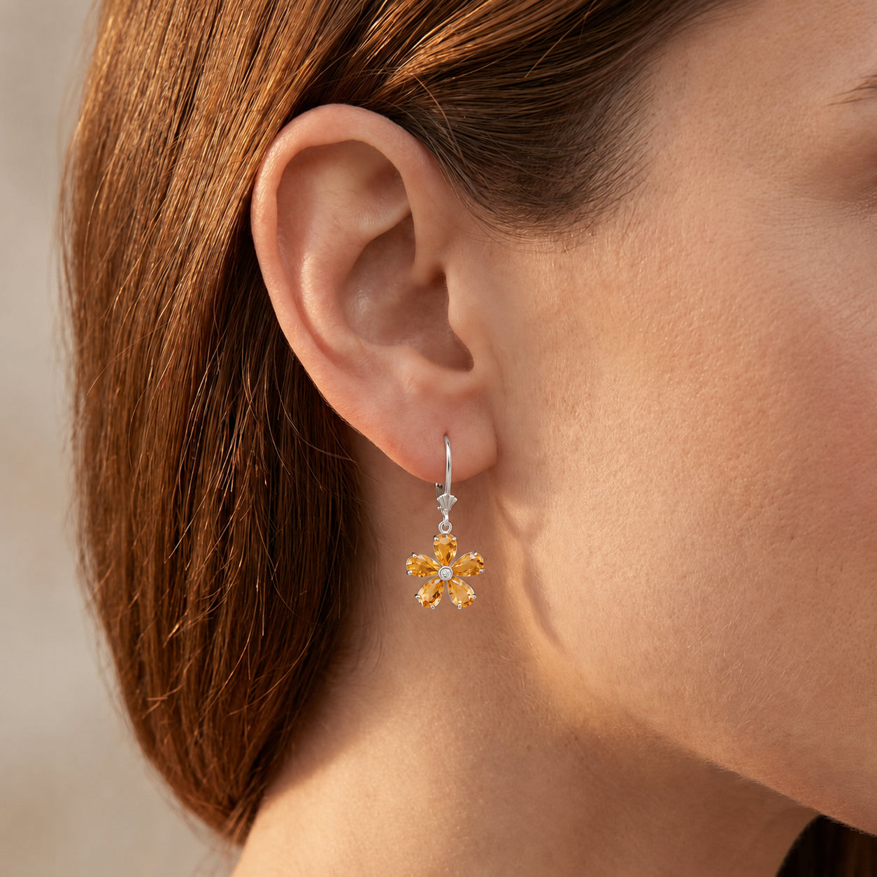 White Gold Belle Earrings Ruby 10K — Celeste