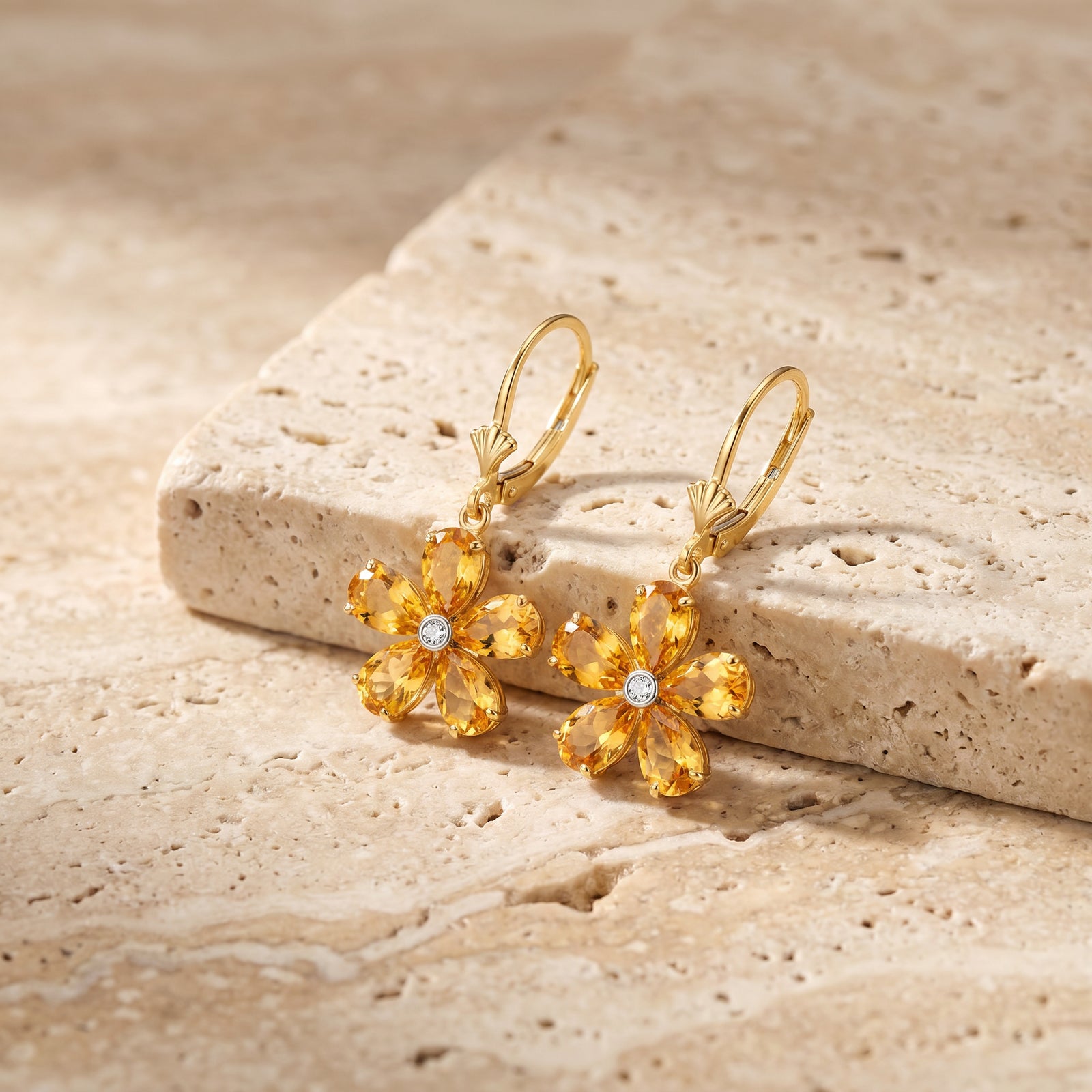 Yellow Gold Belle Earrings Ruby 10K — Celeste