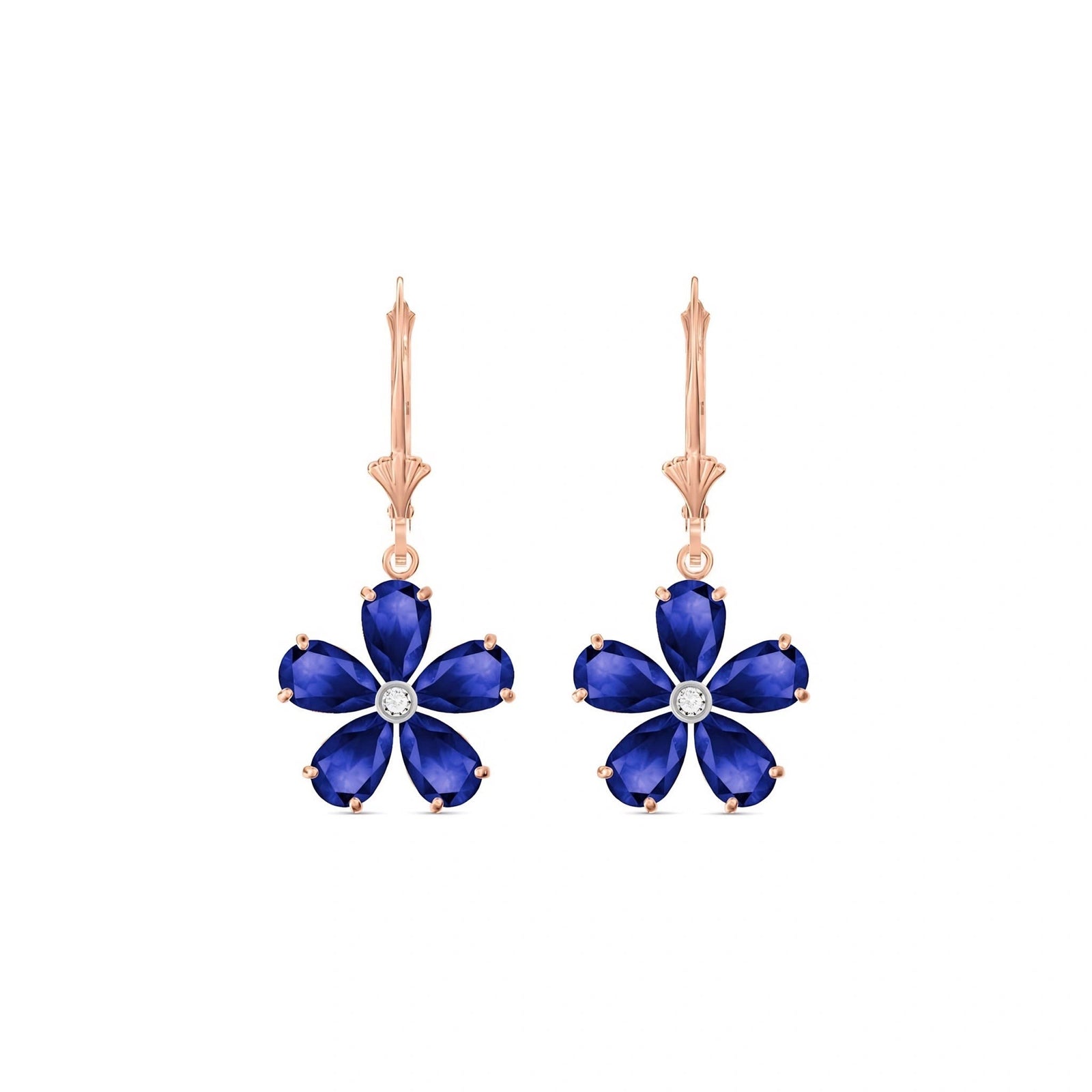 Rose Gold Belle Earrings Sapphire 10K — Celeste