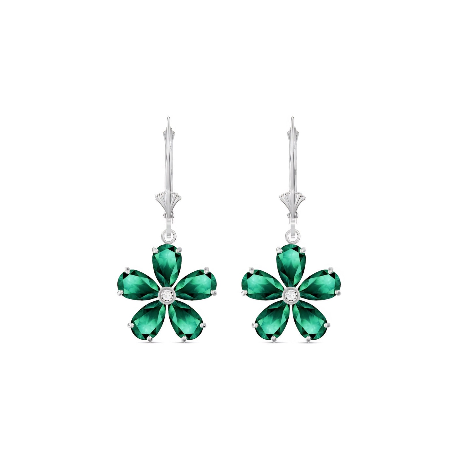 White Gold Belle Earrings Sapphire 10K — Celeste