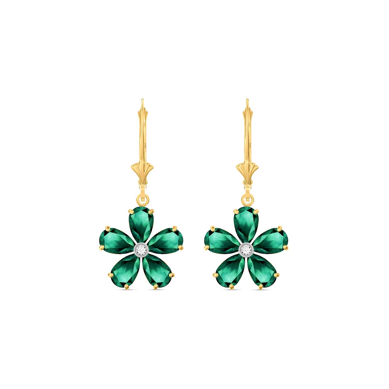 Yellow Gold Belle Earrings Sapphire 10K — Celeste