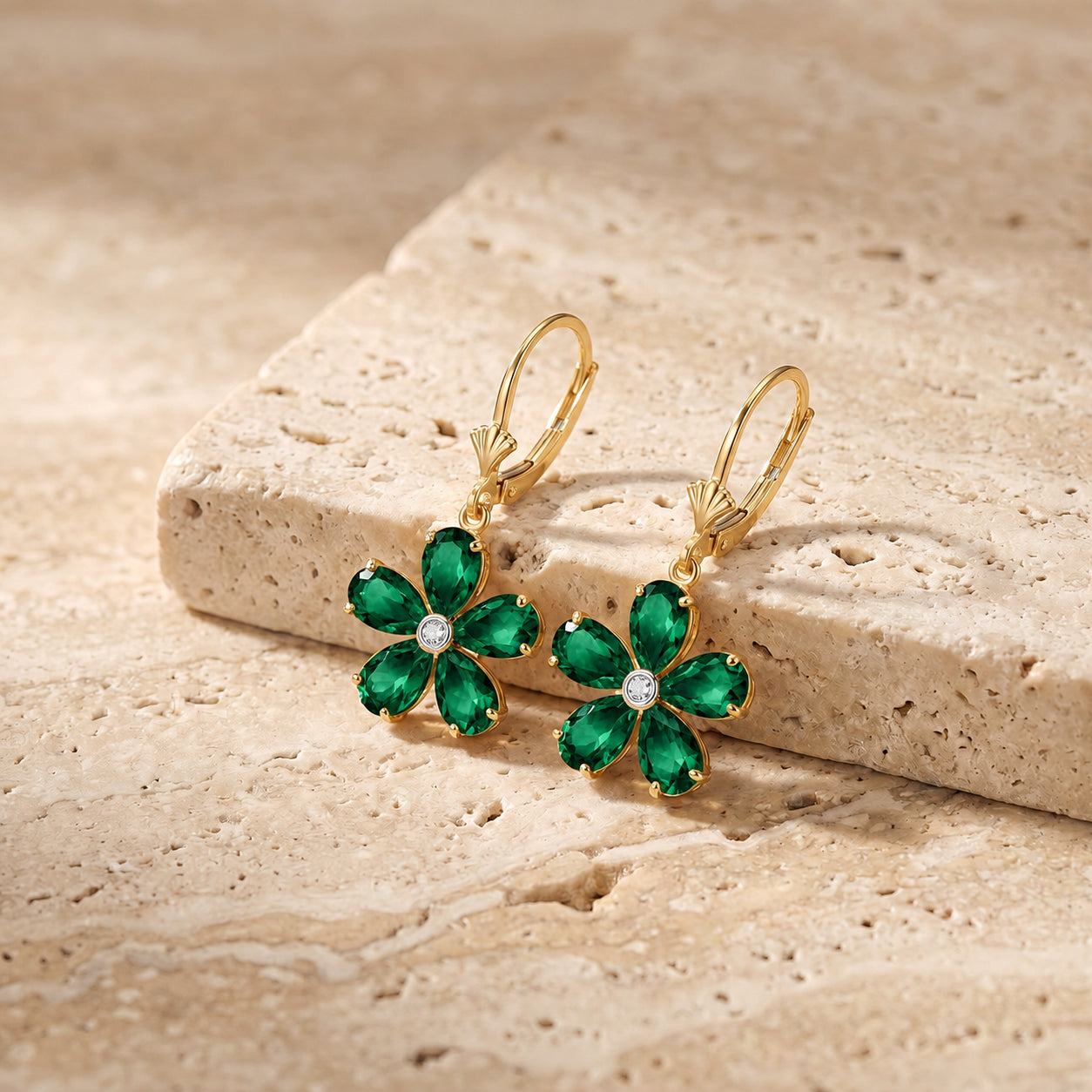 Yellow Gold Belle Earrings Sapphire 10K — Celeste
