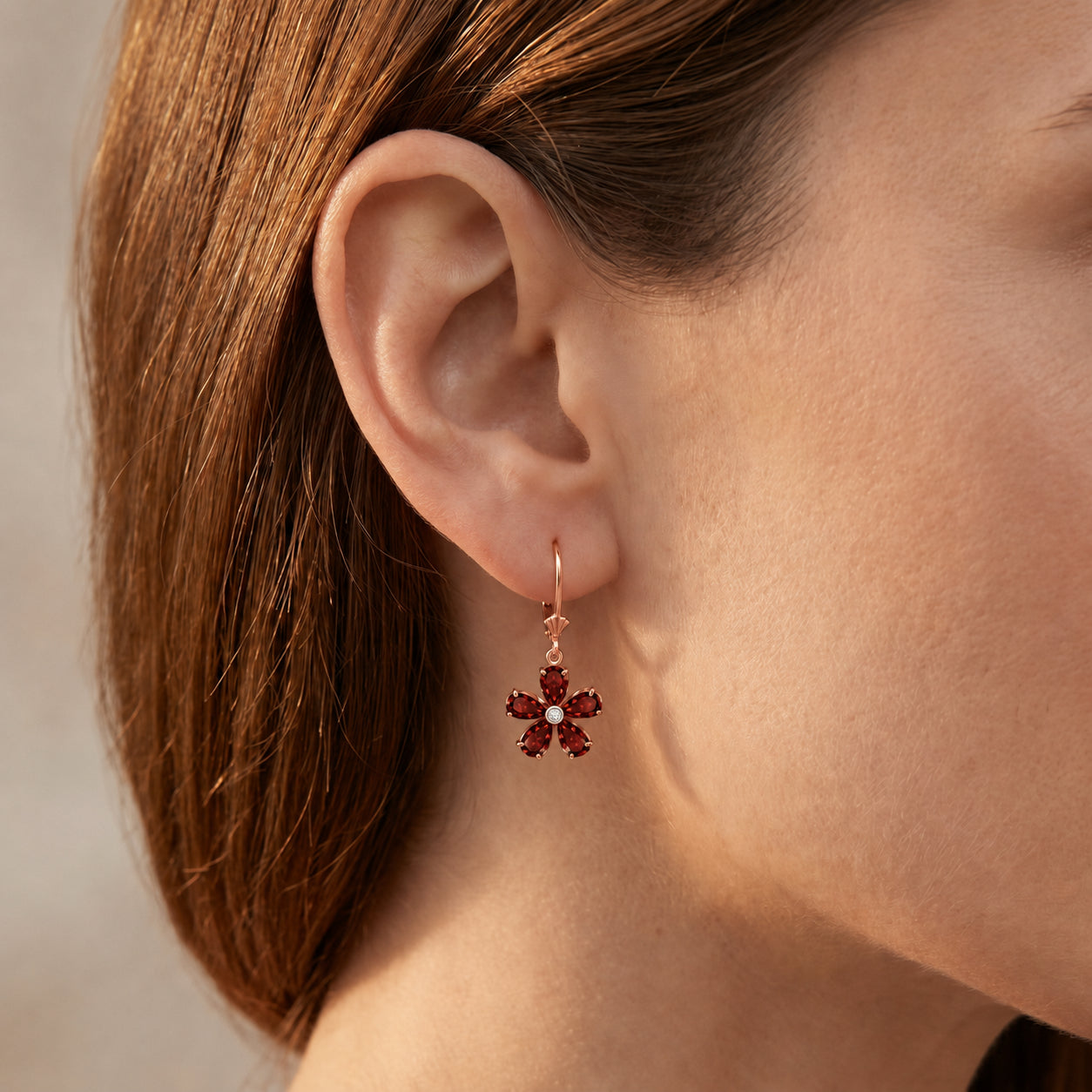 Rose Gold Belle Earrings Emerald 10K — Celeste