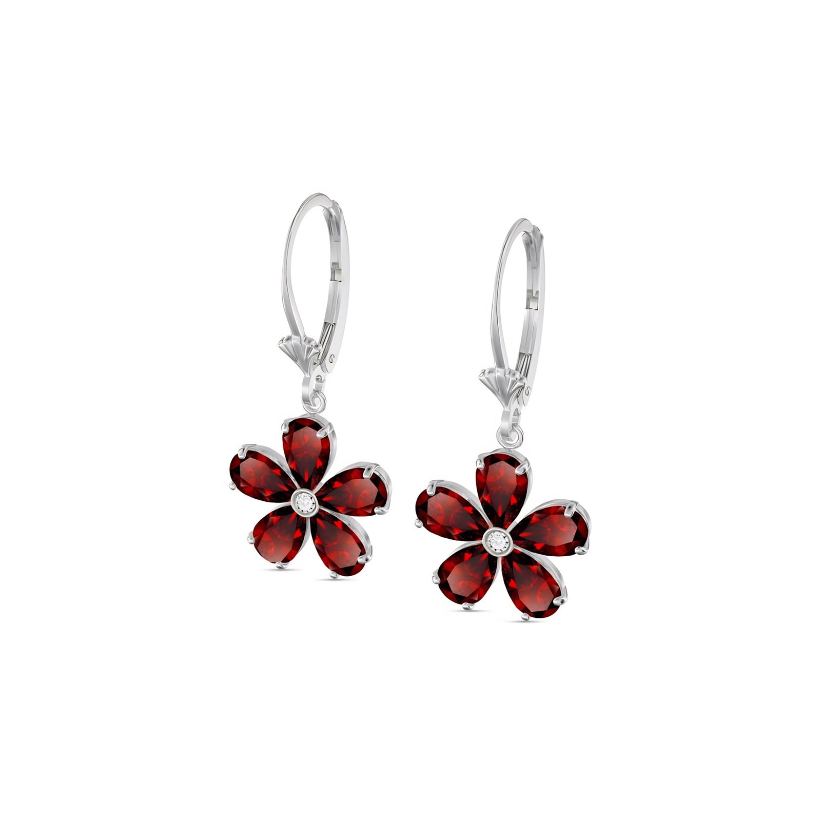 White Gold Belle Earrings Emerald 10K — Celeste