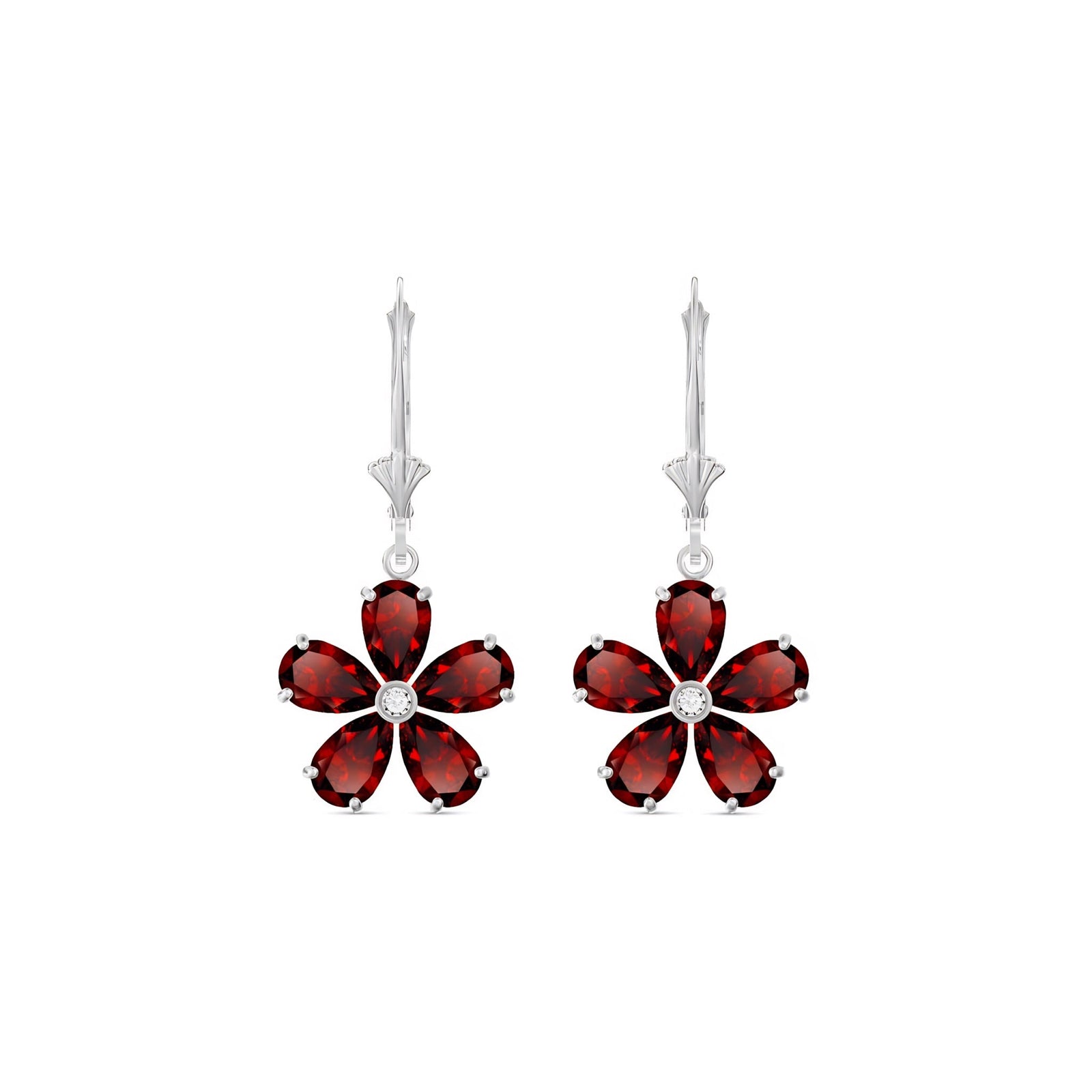 White Gold Belle Earrings Emerald 10K — Celeste