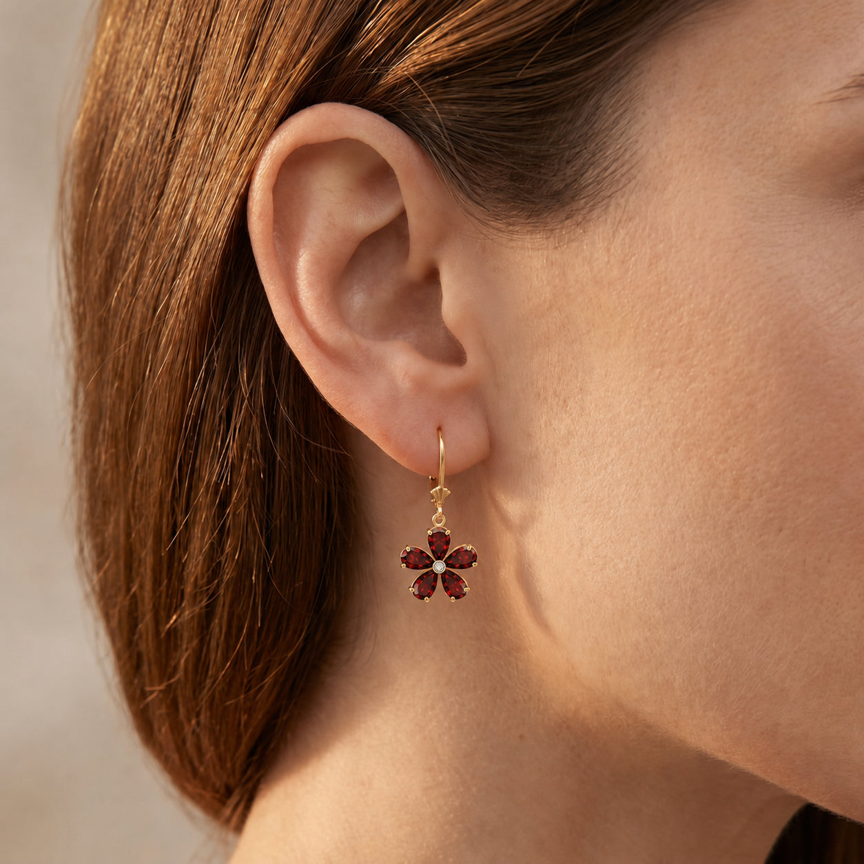 Yellow Gold Belle Earrings Emerald 10K — Celeste