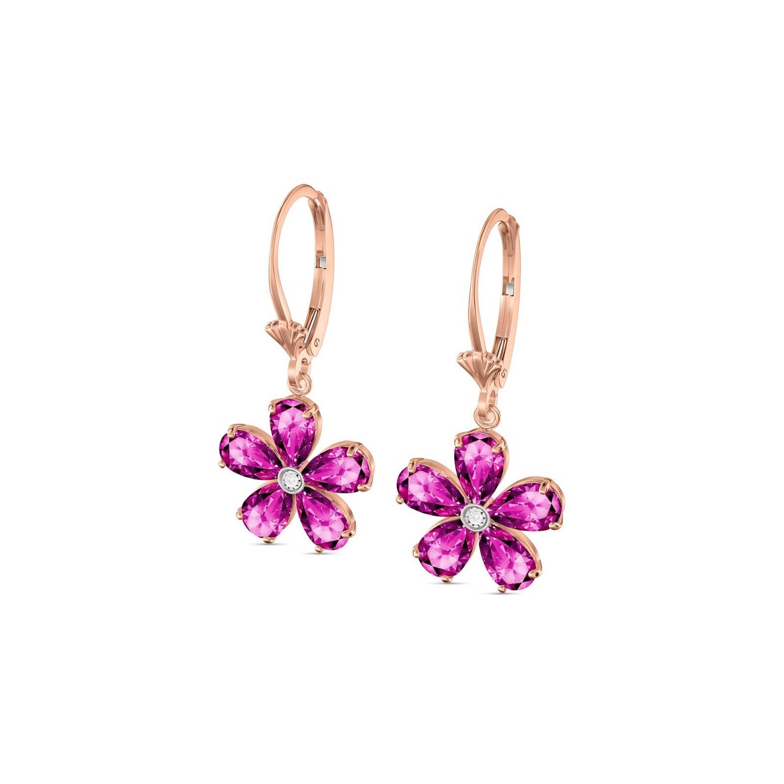 Rose Gold Belle Earrings Aquamarine 10K — Celeste