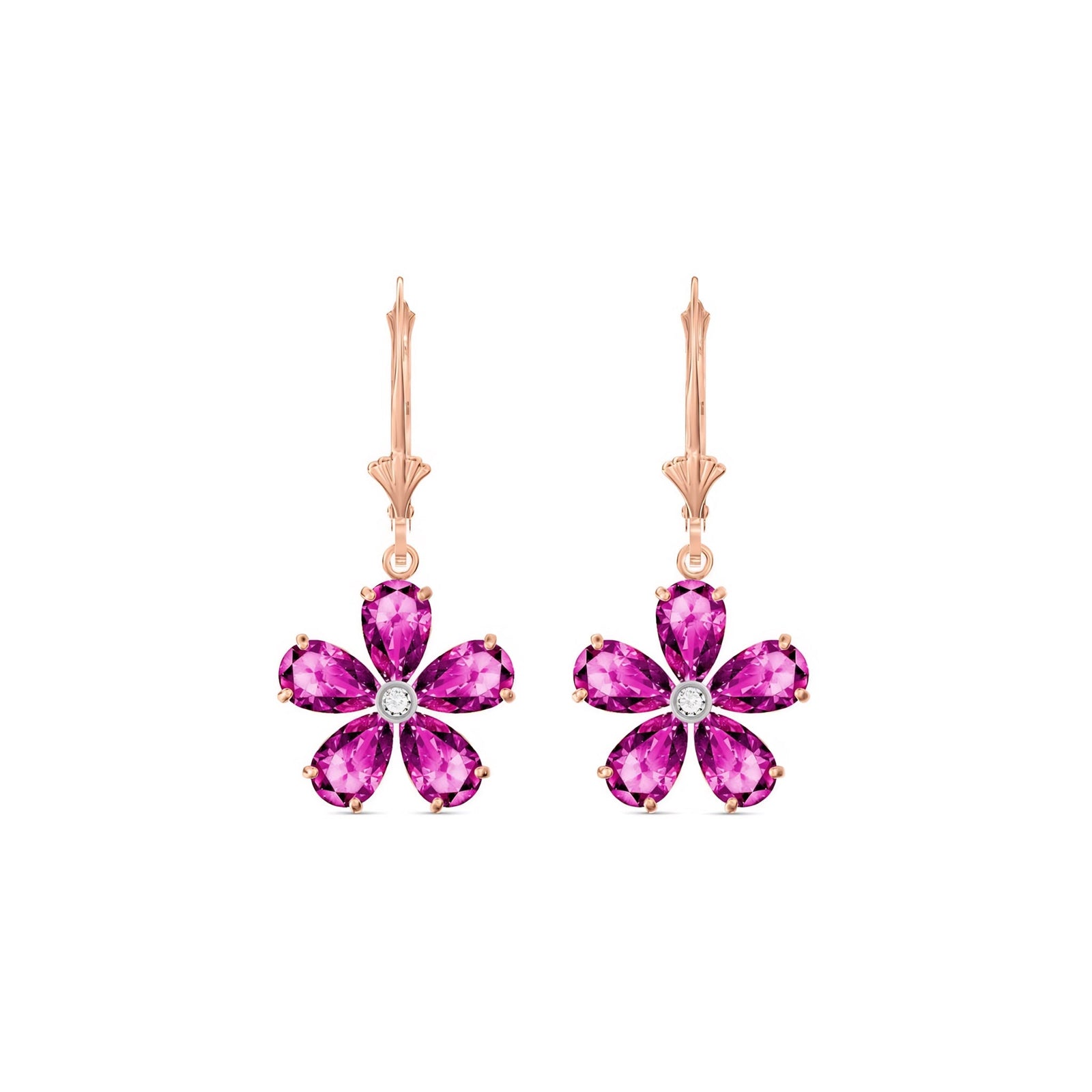 Rose Gold Belle Earrings Aquamarine 10K — Celeste
