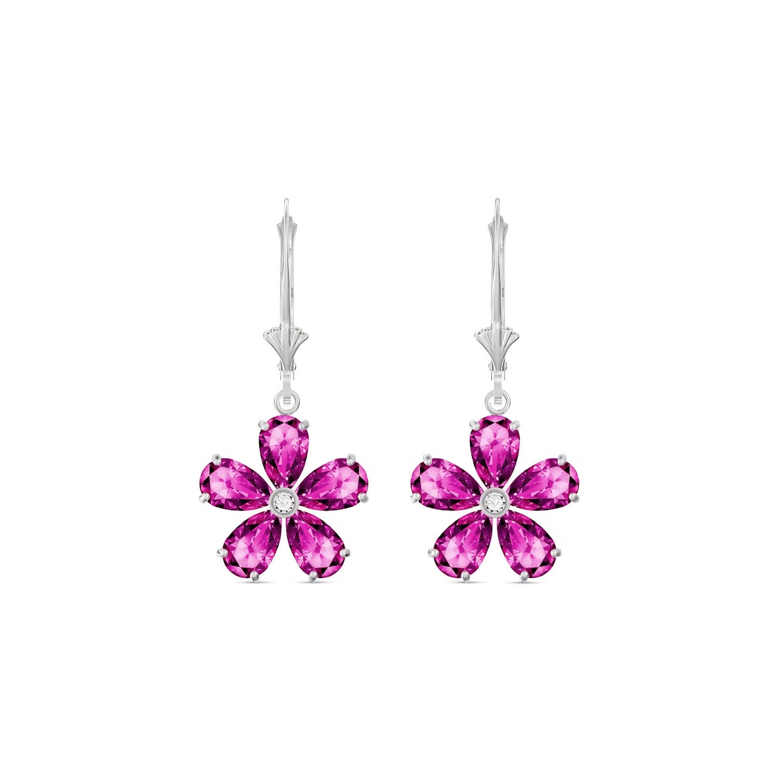 White Gold Belle Earrings Aquamarine 10K — Celeste