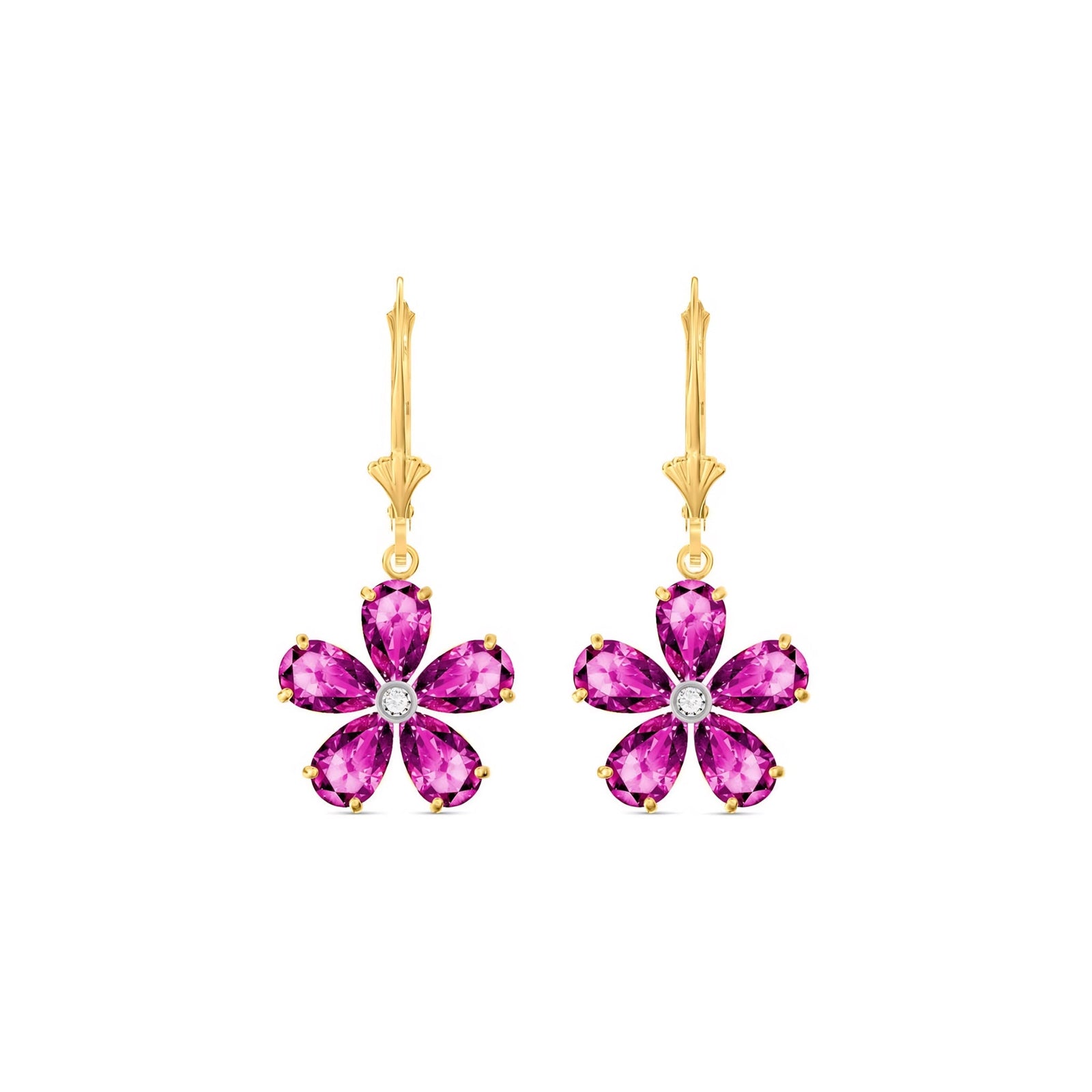 Yellow Gold Belle Earrings Aquamarine 10K — Celeste