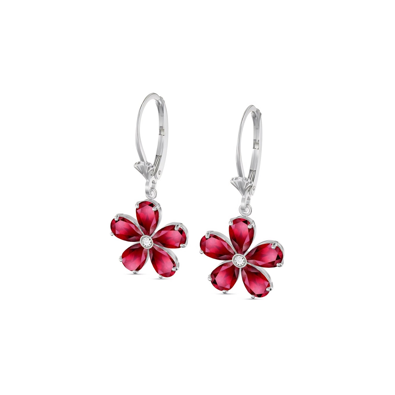 White Gold Belle Earrings Pink Topaz 10K — Celeste
