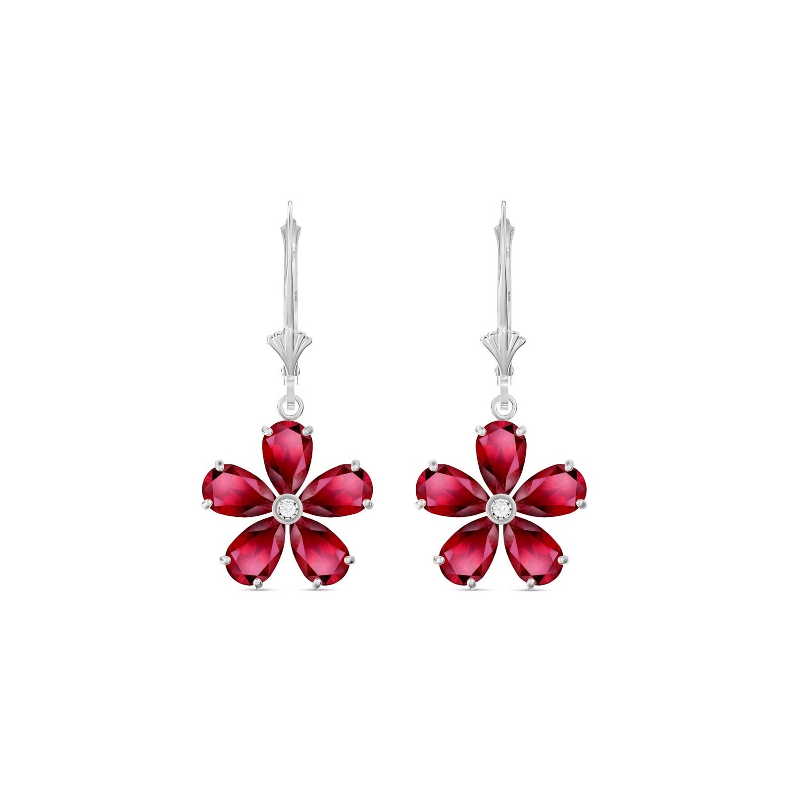 White Gold Belle Earrings Pink Topaz 10K — Celeste