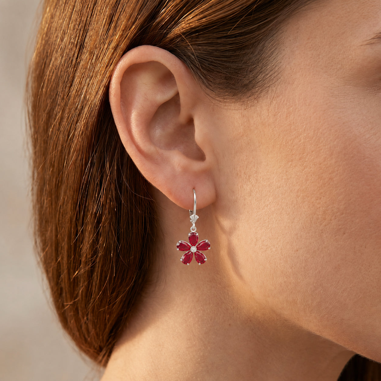White Gold Belle Earrings Pink Topaz 10K — Celeste