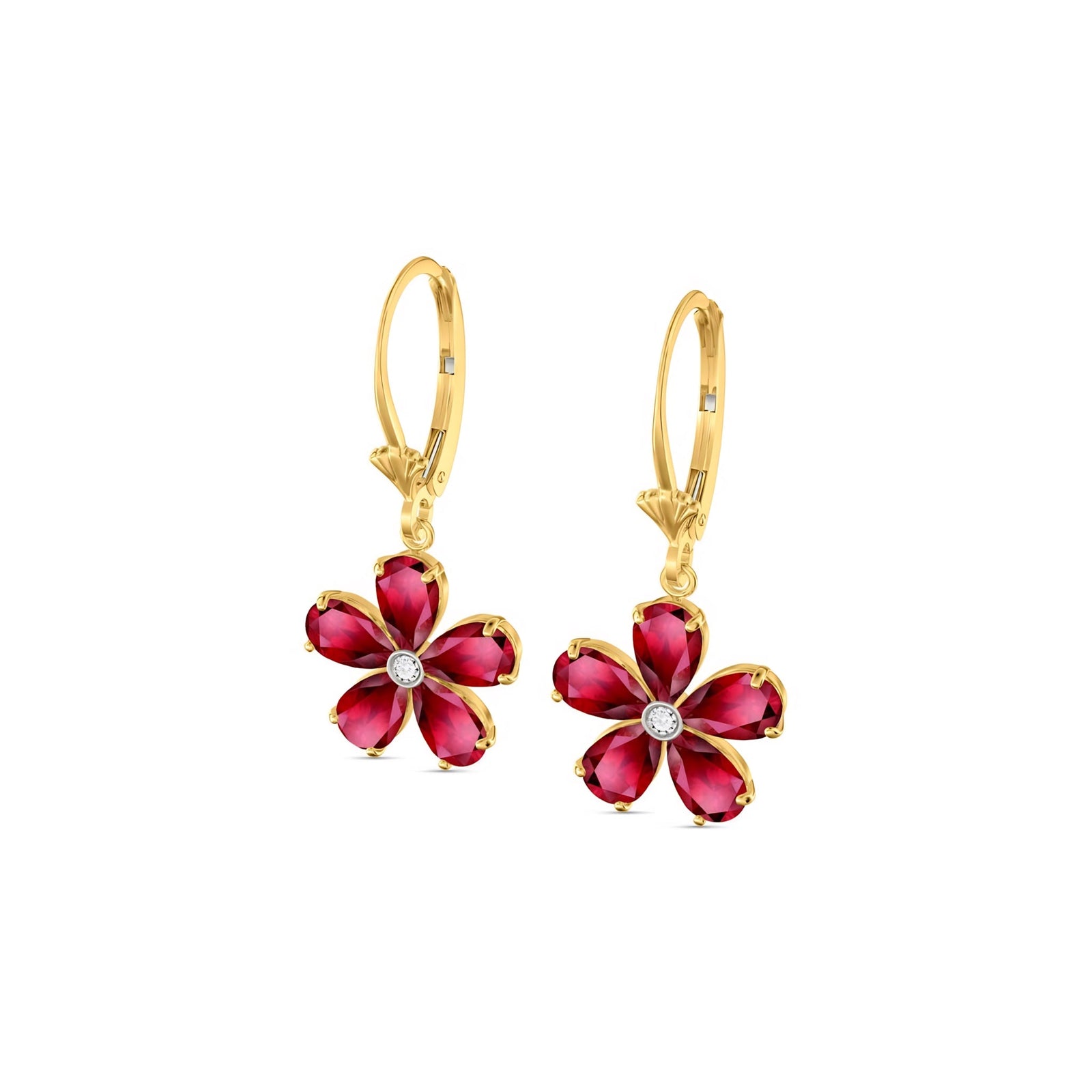 Yellow Gold Belle Earrings Pink Topaz 10K — Celeste