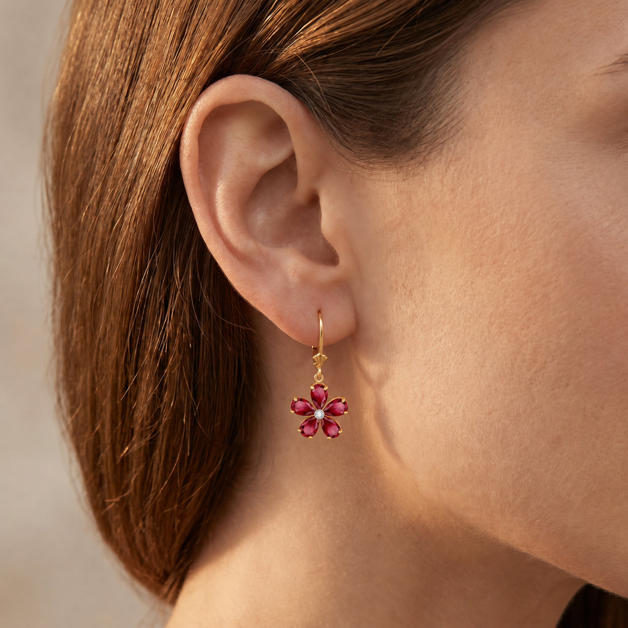 Yellow Gold Belle Earrings Pink Topaz 10K — Celeste