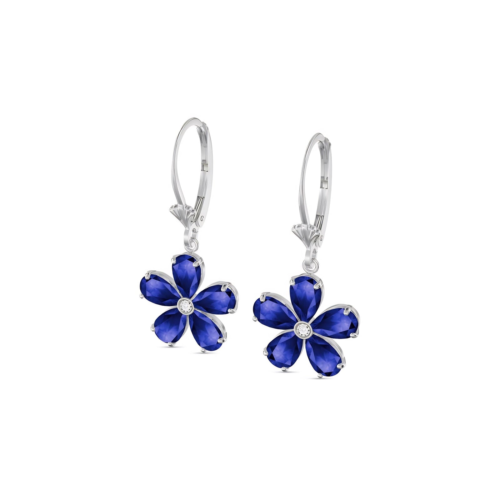 White Gold Belle Earrings Blue Topaz 10K — Celeste