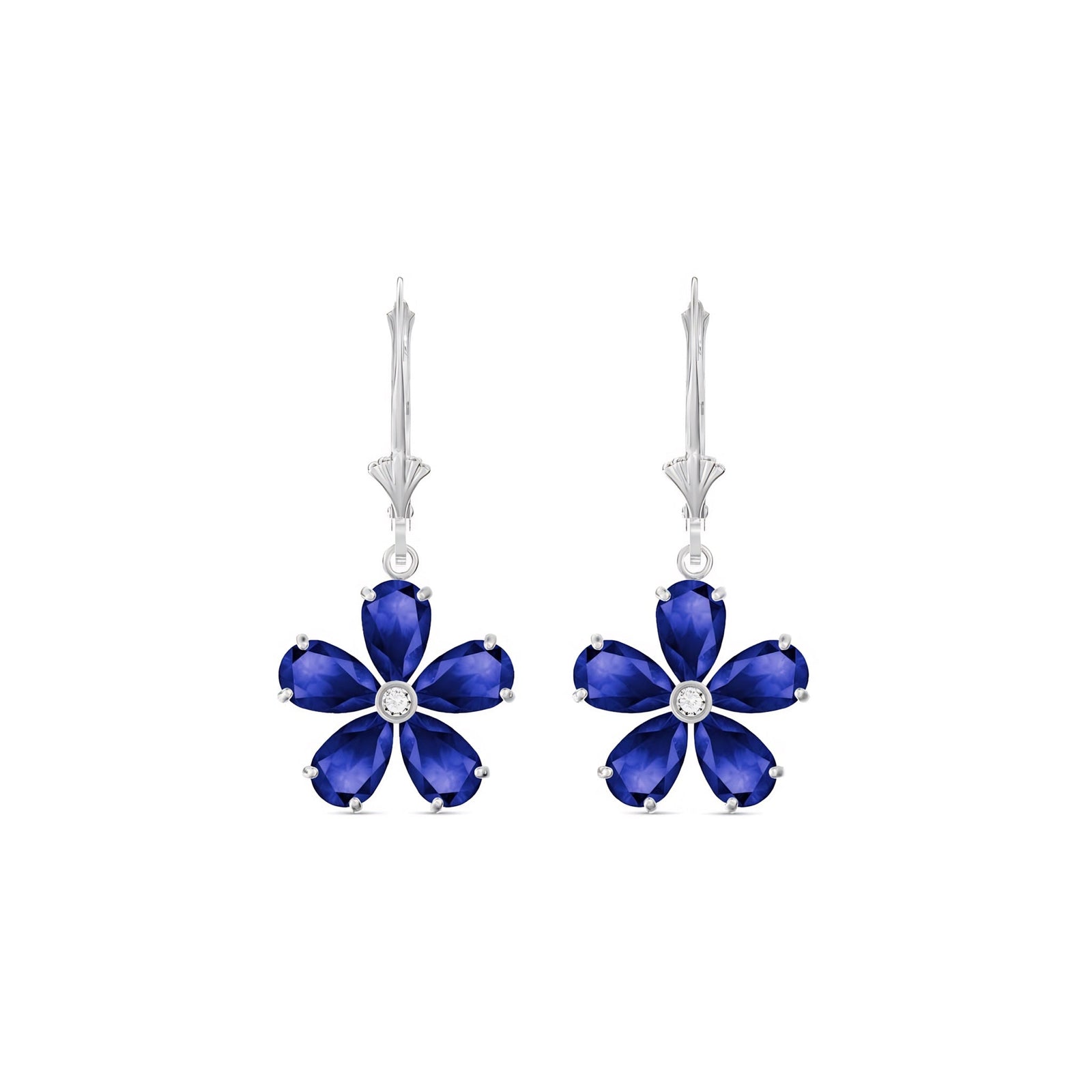 White Gold Belle Earrings Blue Topaz 10K — Celeste