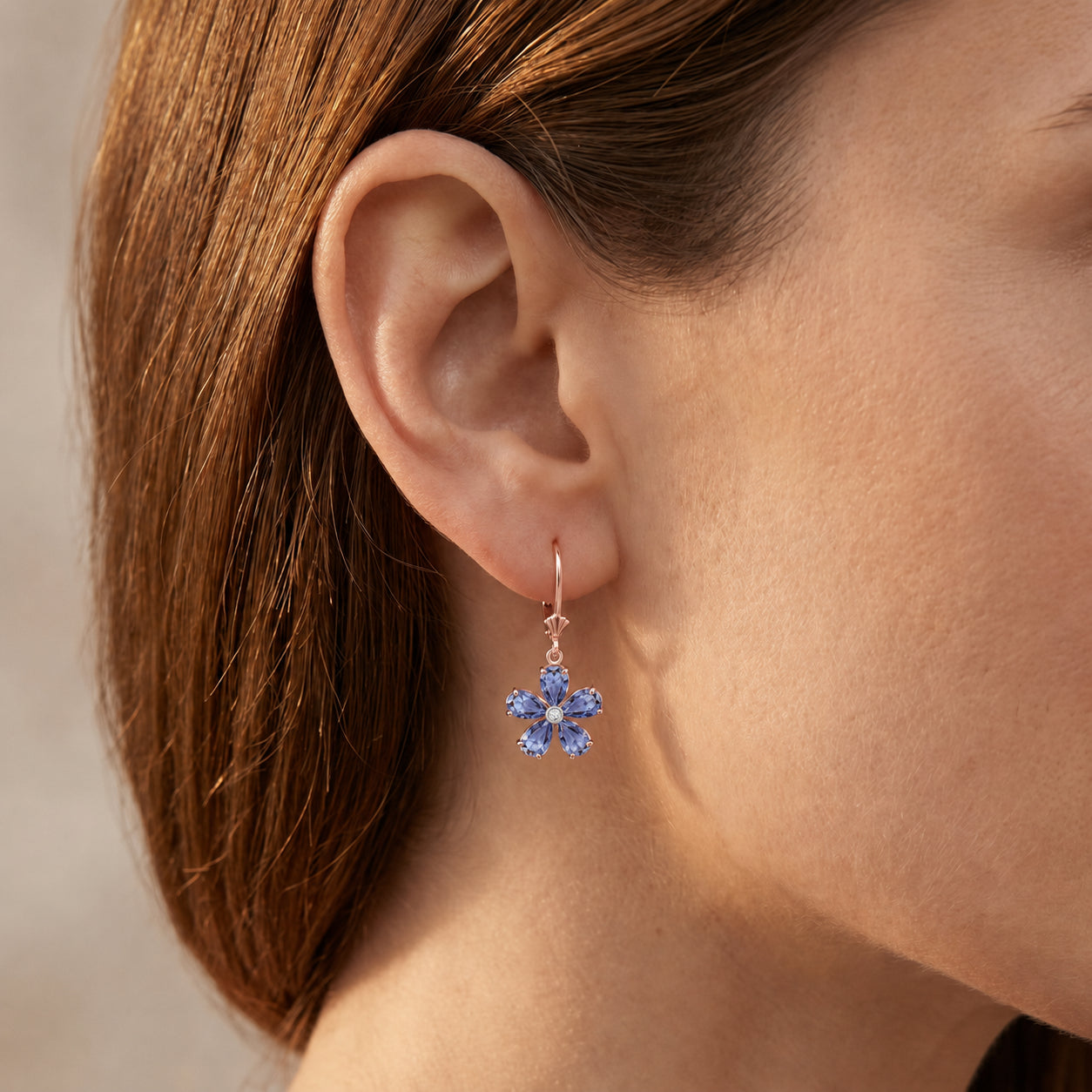 Rose Gold Belle Earrings Garnet 10K — Celeste