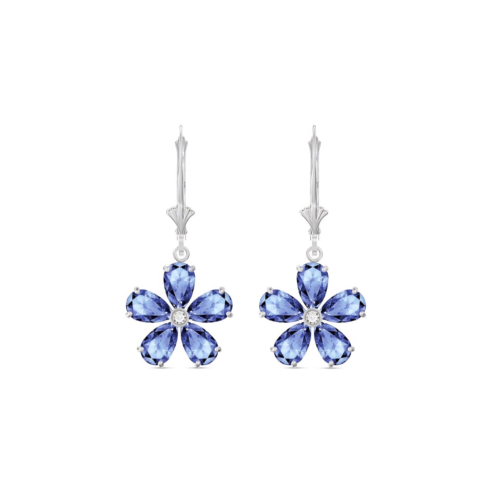 White Gold Belle Earrings Garnet 10K — Celeste