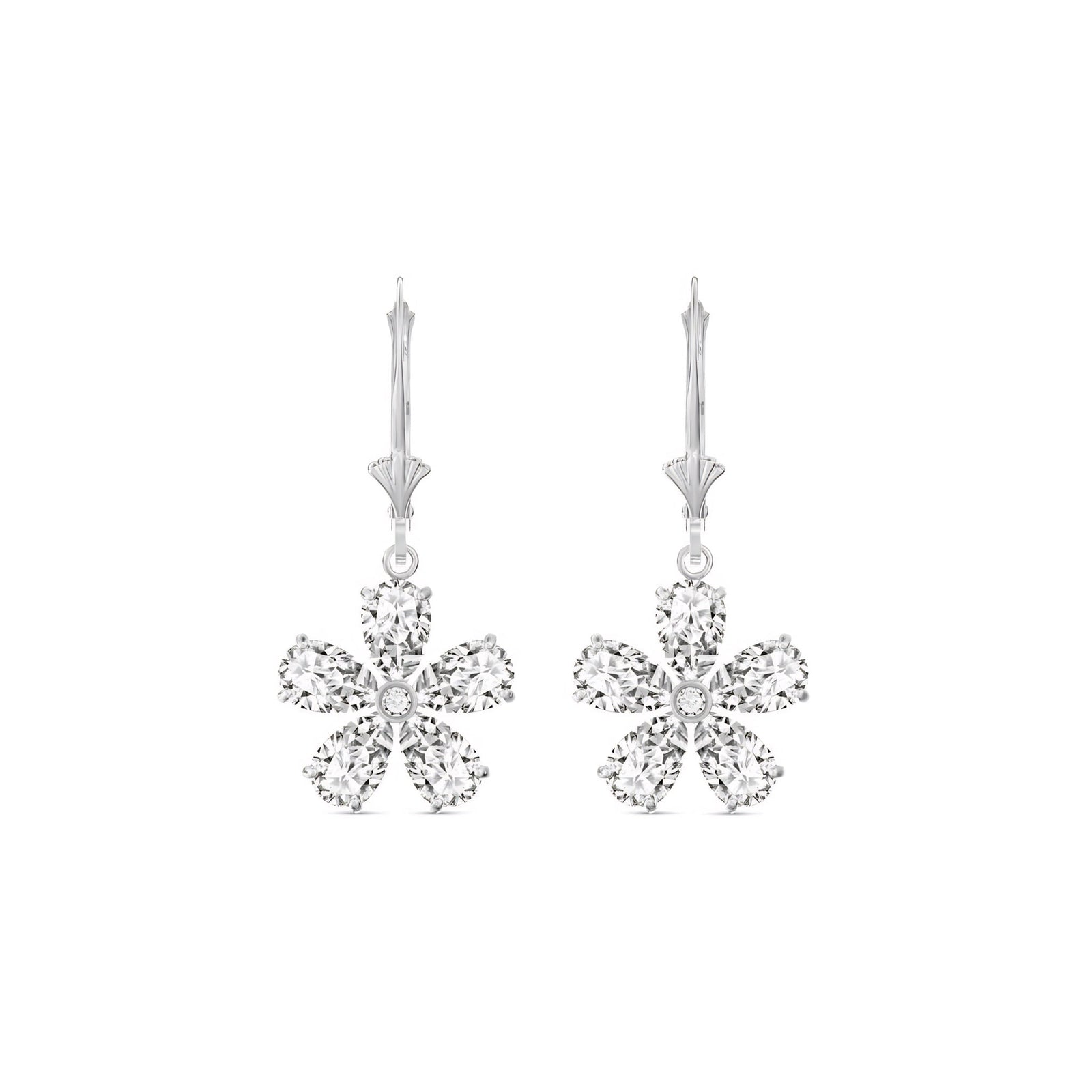 White Gold Belle Earrings White Topaz 10K — Celeste