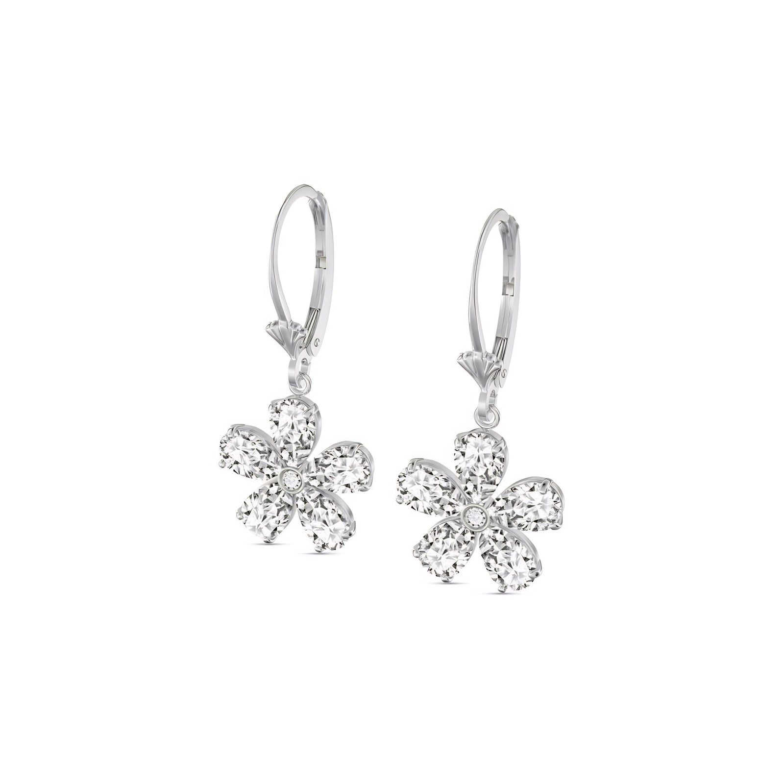 White Gold Belle Earrings White Topaz 10K — Celeste