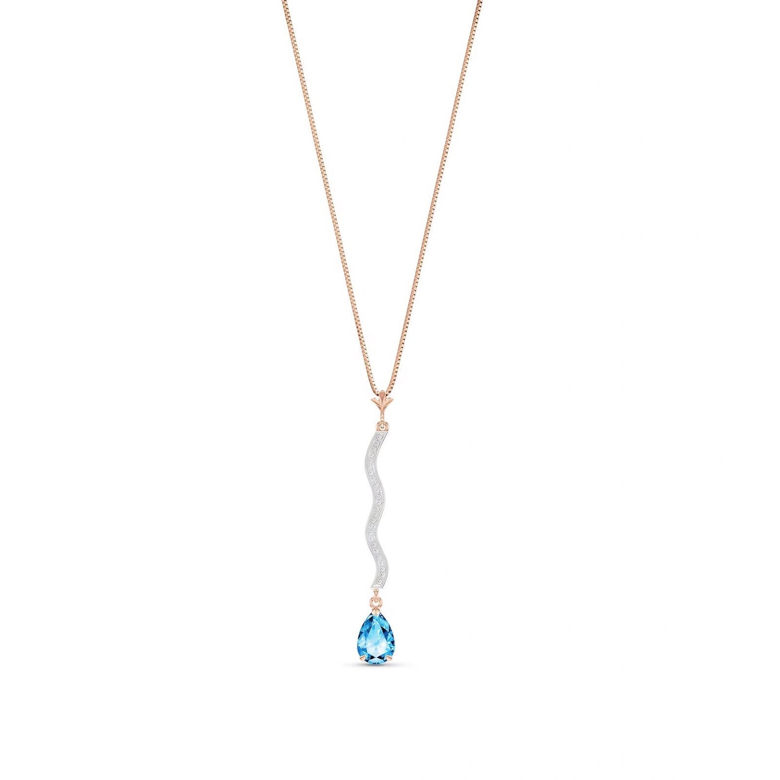 Rose Gold Heritage Necklace Blue Topaz 10K — Aurora