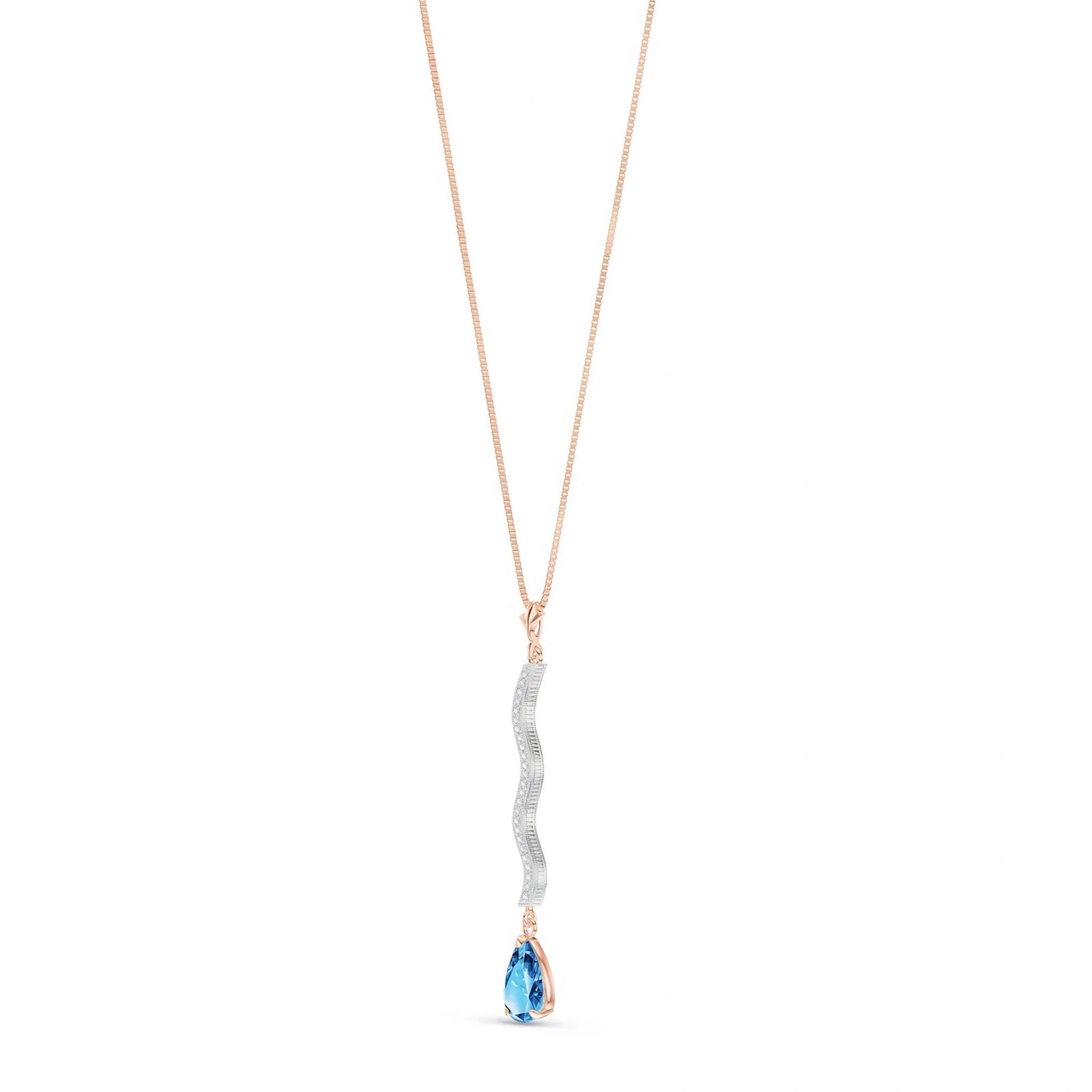 Rose Gold Heritage Necklace Blue Topaz 10K — Aurora