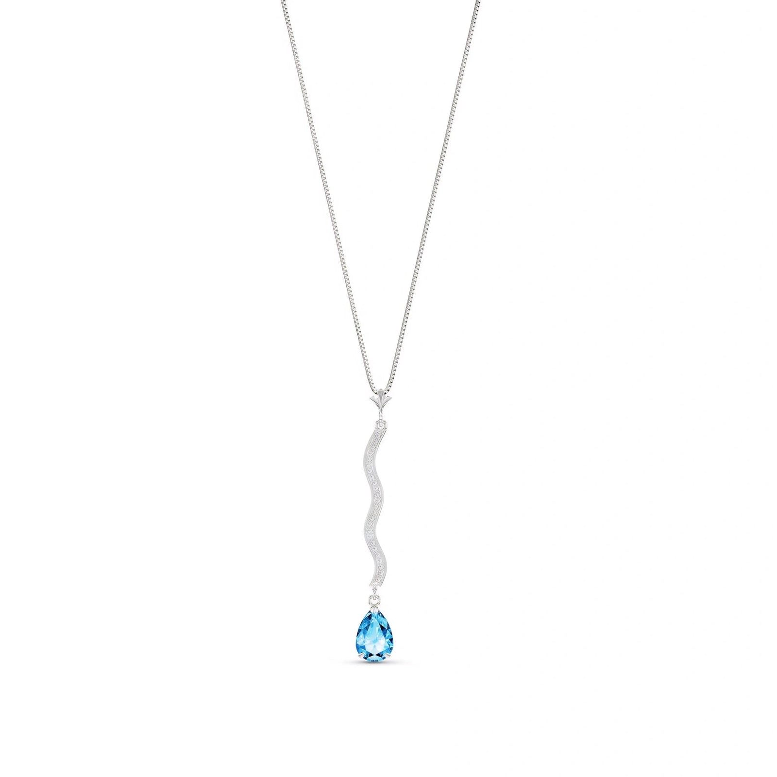 White Gold Heritage Necklace Blue Topaz 10K — Aurora