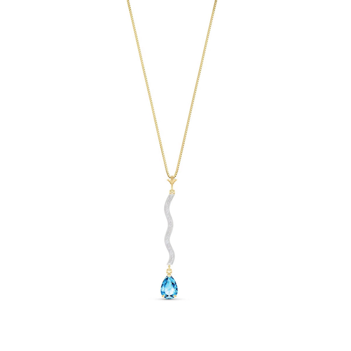 Yellow Gold Heritage Necklace Blue Topaz 10K — Aurora