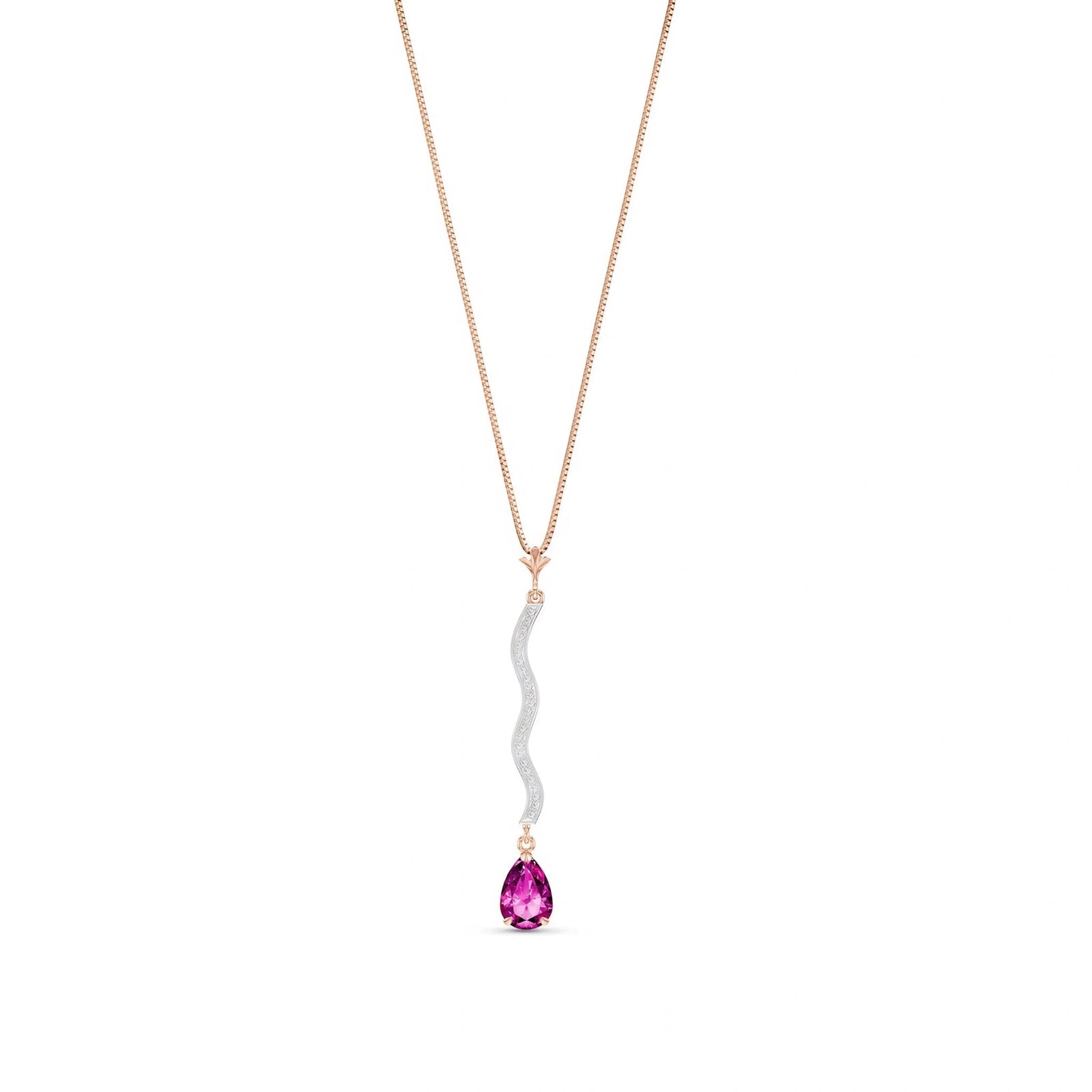 Rose Gold Heritage Necklace Pink Topaz 10K — Aurora