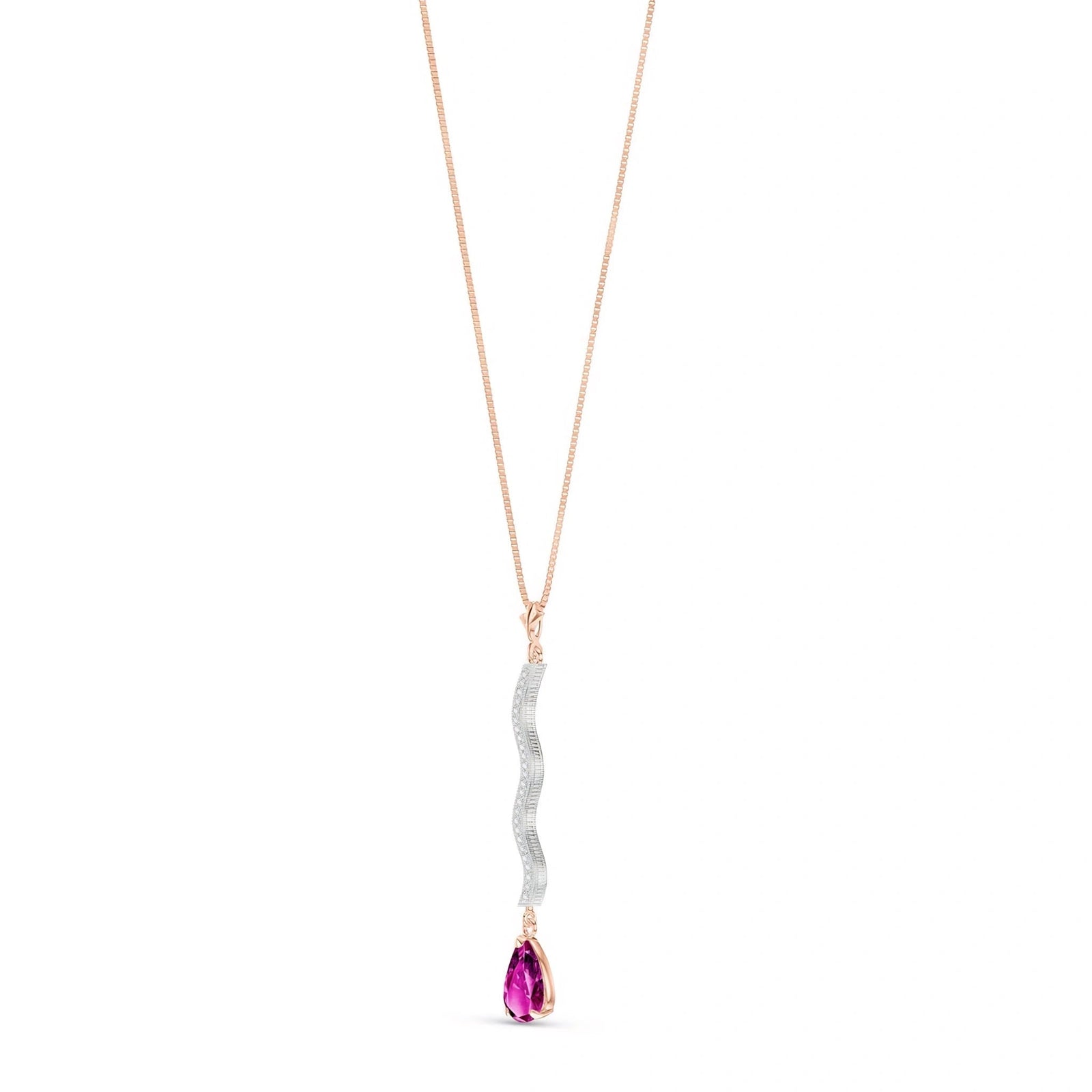 Rose Gold Heritage Necklace Pink Topaz 10K — Aurora