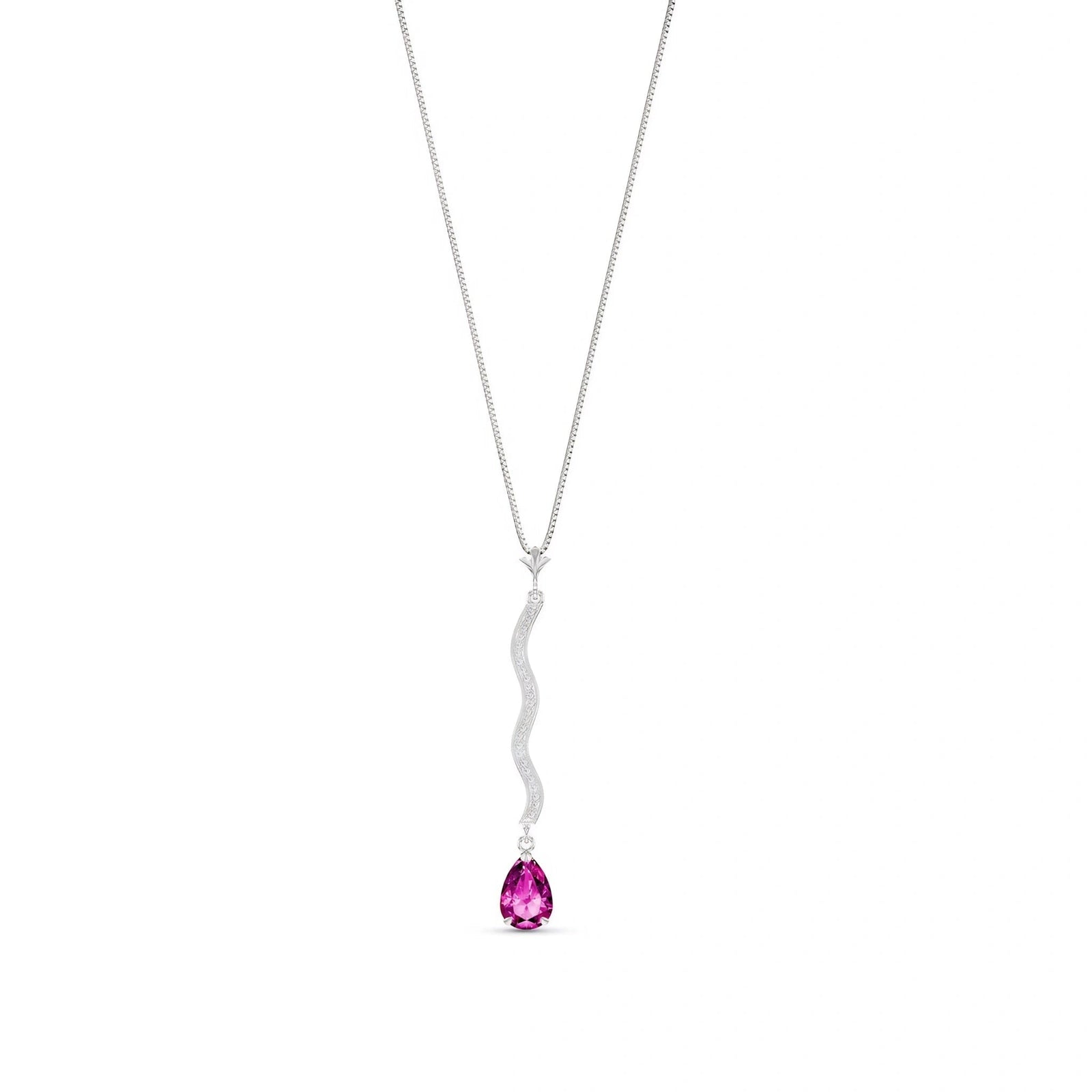 White Gold Heritage Necklace Pink Topaz 10K — Aurora