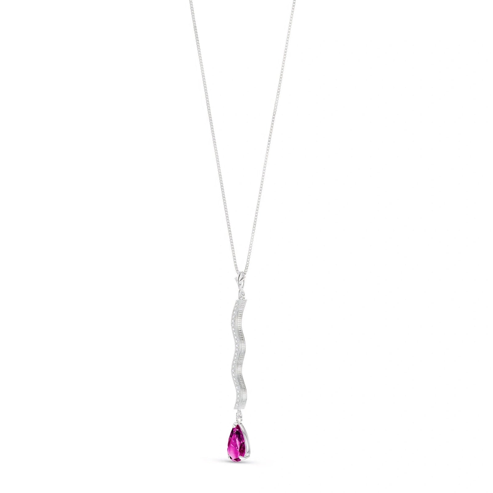 White Gold Heritage Necklace Pink Topaz 10K — Aurora