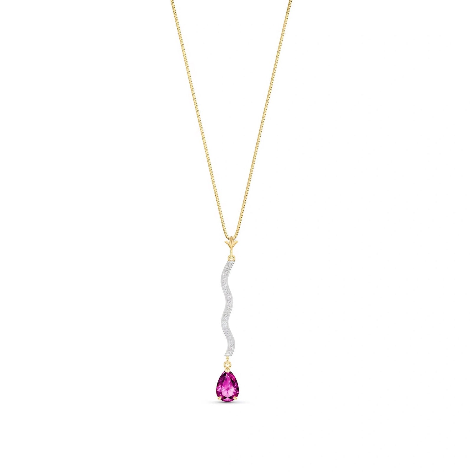 Yellow Gold Heritage Necklace Pink Topaz 10K — Aurora