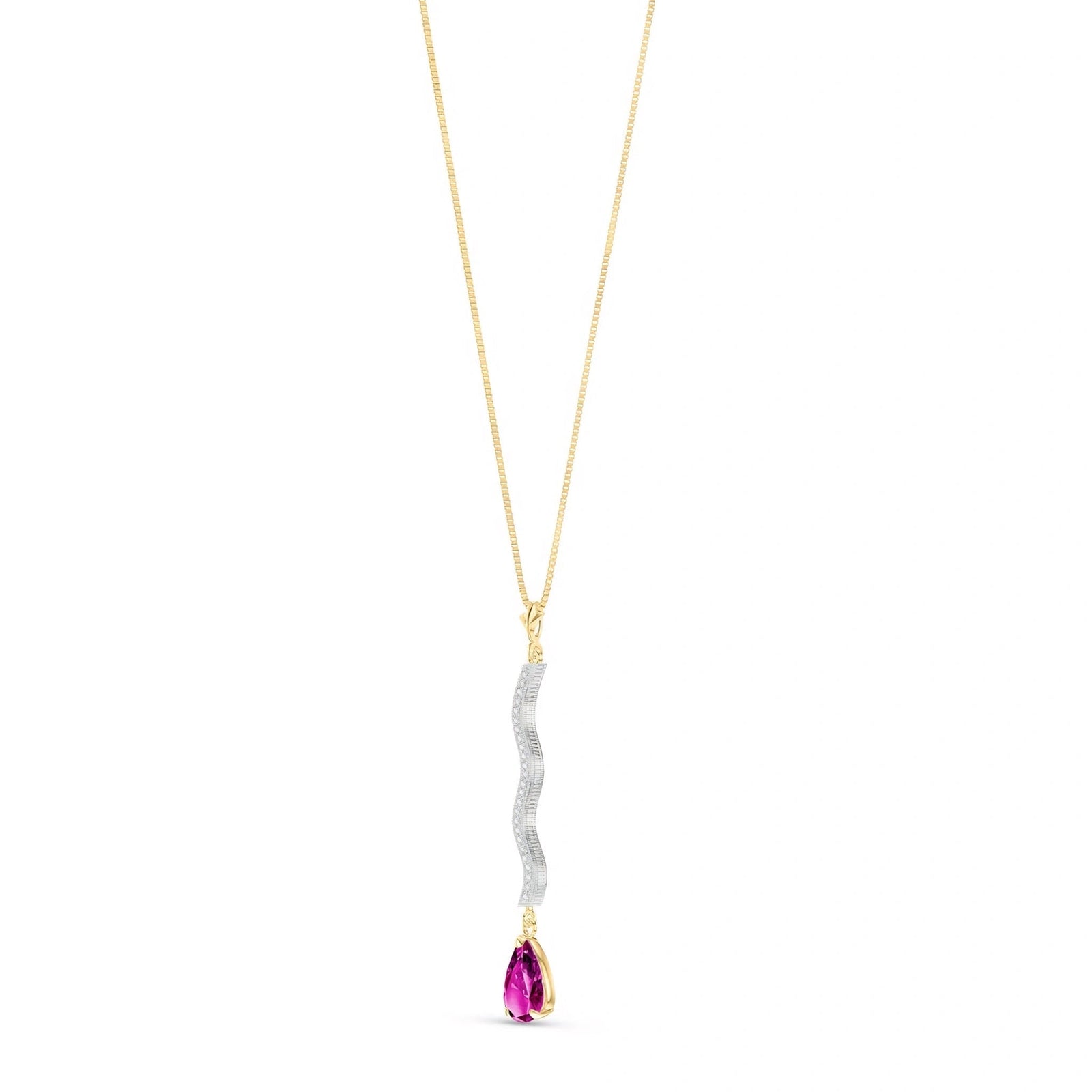 Yellow Gold Heritage Necklace Pink Topaz 10K — Aurora