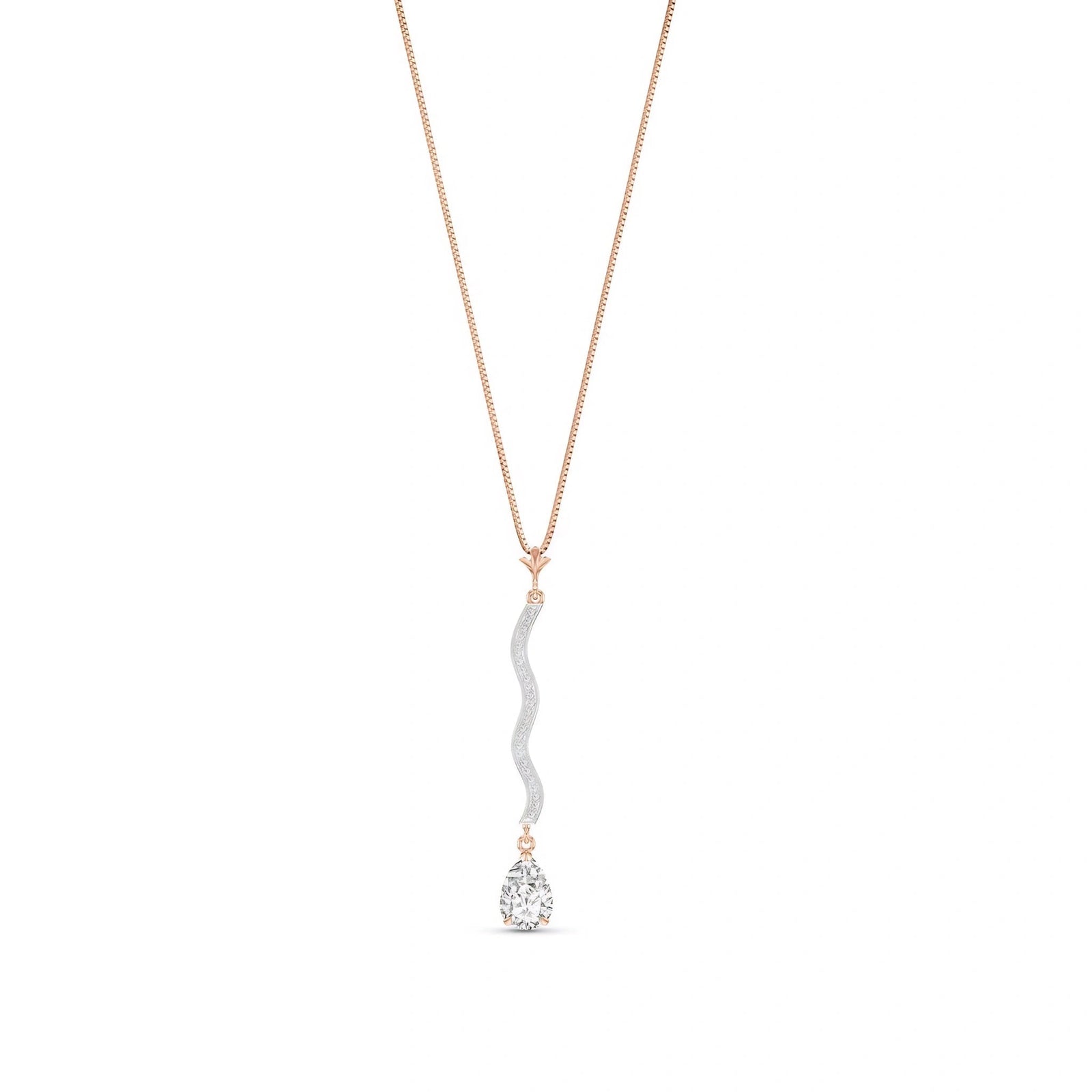 Rose Gold Heritage Necklace White Topaz 10K — Aurora