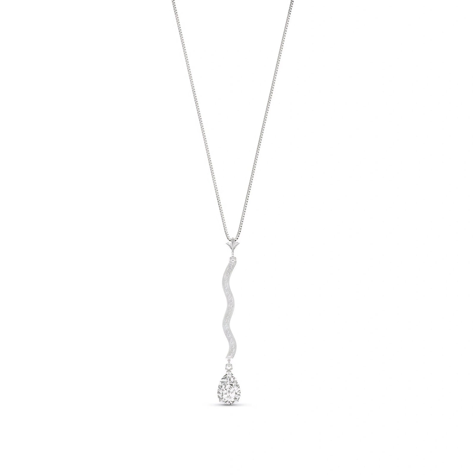 White Gold Heritage Necklace White Topaz 10K — Aurora